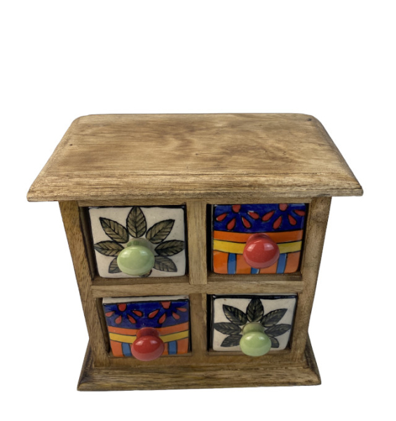 Kleinkommode mit 4 Keramikschubladen